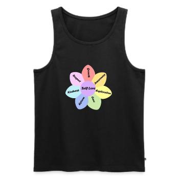 Rainbow pastel couleur self love basics - Débardeur bio Premium Homme - noir - Devant - AI Model Male 178 light (178cm)