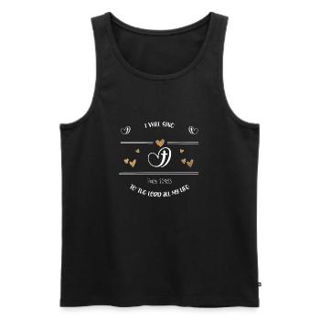 Christliches Design Ich werde dem Herrn singen - Männer Premium Bio Tank Top - Schwarz - Vorne - Michal (187cm)
