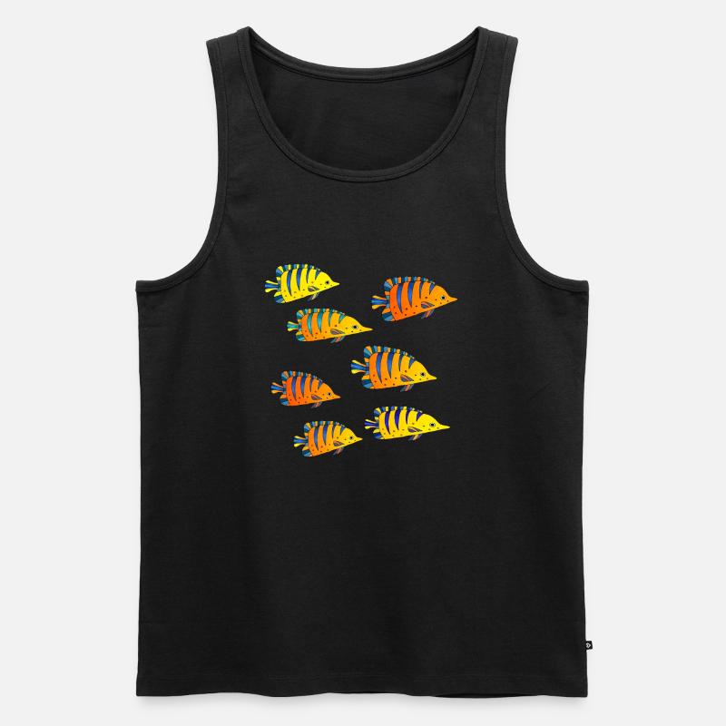 Fische - Männer Premium Bio Tank Top - Schwarz