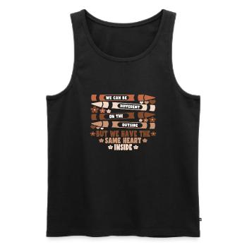 We can be different on the Outside but we have... - Männer Premium Bio Tank Top - Schwarz - Vorne - AI Model Male 178 light (178cm)