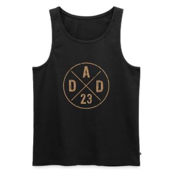 Dad 23 Vater Baby Papa 2023 - Männer Premium Bio Tank Top - Schwarz - Vorne - Michal (187cm)