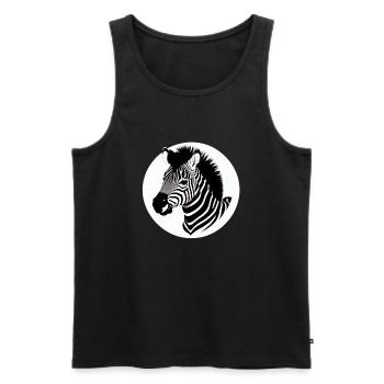 Fun Zebra Cartoon Funny Nature Animal Safari 9 - Men's Premium Organic Tank Top - black - Front - Michal (187cm)