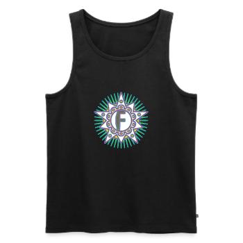 Sterne mit Buchstabe F. Dein Wort - Dein Gedanke - Männer Premium Bio Tank Top - Schwarz - Vorne - AI Model Male 178 light (178cm)