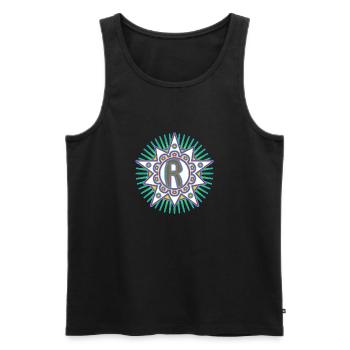 Sterne mit Buchstabe R. Dein Wort - Dein Gedanke - Männer Premium Bio Tank Top - Schwarz - Vorne - Michal (187cm)