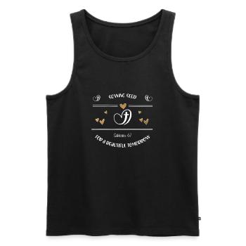 Christian Design Semer pour un bel avenir - Débardeur bio Premium Homme - noir - Devant - Michal (187cm)