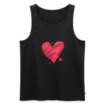 14 Fév Be My Valentine Joyeuse Saint-Valentin 01 - Débardeur bio Premium Homme - noir - Devant - Michal (187cm)