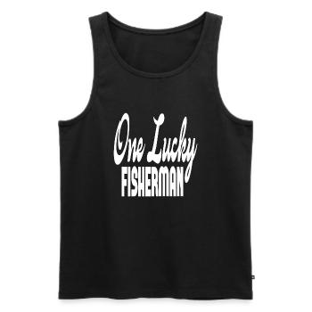 One Lucky Fisherman - Männer Premium Bio Tank Top - Schwarz - Vorne - AI Model Male 178 light (178cm)
