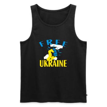 Free Ukraine - Men's Premium Organic Tank Top - black - Front - Michal (187cm)