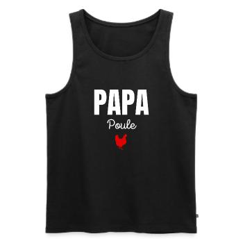 papa poule - Débardeur bio Premium Homme - noir - Devant - Michal (187cm)