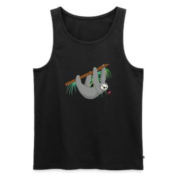 Faultier - Männer Premium Bio Tank Top - Schwarz - Vorne - Michal (187cm)