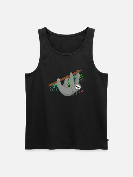 Faultier - Männer Premium Bio Tank Top - Schwarz