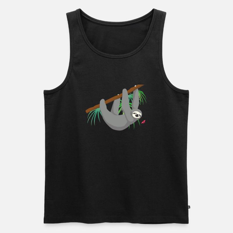Faultier - Männer Premium Bio Tank Top - Schwarz
