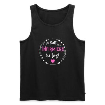 Je suis une infirmière au top - Débardeur bio Premium Homme - noir - Devant - Michal (187cm)