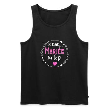 Je suis une mariée au top - Débardeur bio Premium Homme - noir - Devant - Michal (187cm)