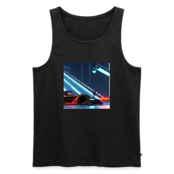 Puppy Racer - Männer Premium Bio Tank Top - Schwarz - Vorne - AI Model Male 178 light (178cm)
