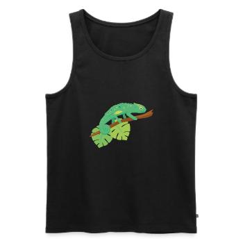 Chameleon - Men's Premium Organic Tank Top - black - Front - Michal (187cm)