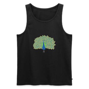 Peacock - Men's Premium Organic Tank Top - black - Front - Michal (187cm)