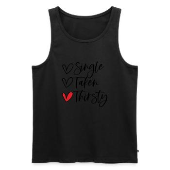 Single Taken Thirsty - Débardeur bio Premium Homme - noir - Devant - AI Model Male 178 light (178cm)