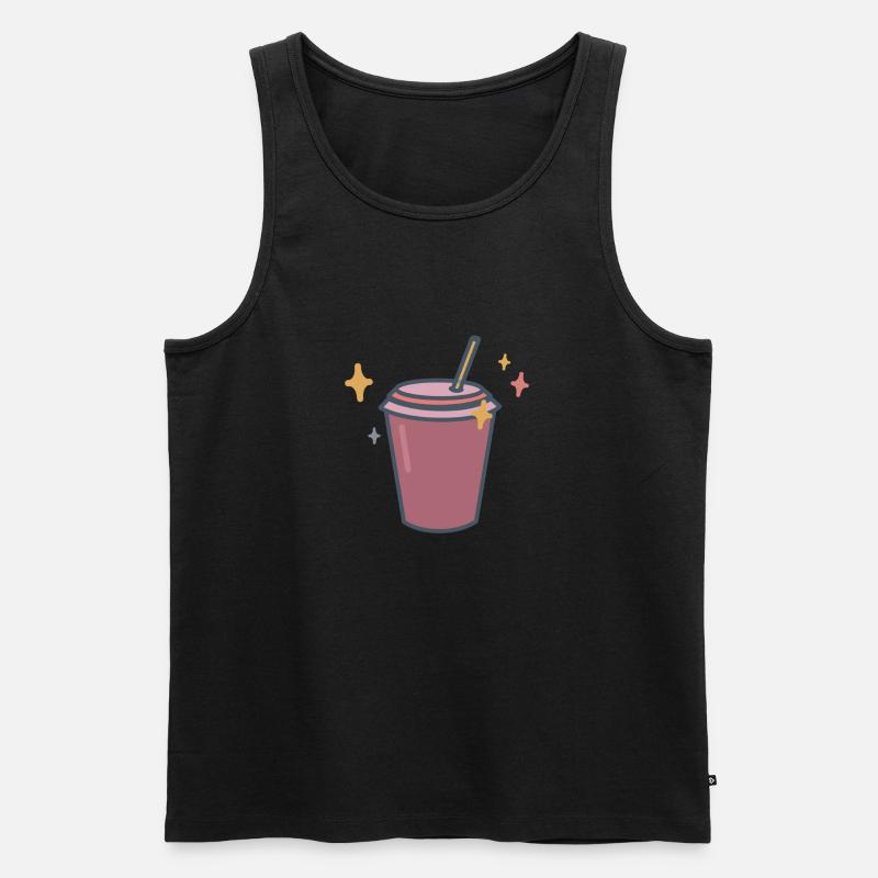 CUTE COFFEE CUP - Männer Premium Bio Tank Top - Schwarz