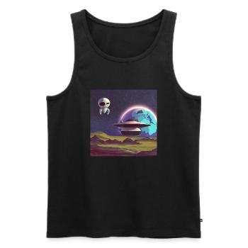 Cosmic Creativity 6 - Männer Premium Bio Tank Top - Schwarz - Vorne - AI Model Male 178 light (178cm)