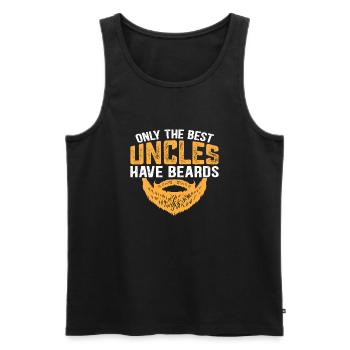 Only the best Uncles have Beards - Männer Premium Bio Tank Top - Schwarz - Vorne - Michal (187cm)