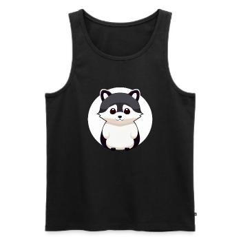 Ratons laveurs Mignon Cartoon Raccoon 15 - Débardeur bio Premium Homme - noir - Devant - Michal (187cm)