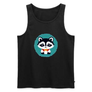 Ratons laveurs Mignon Cartoon Raton laveur 14 - Débardeur bio Premium Homme - noir - Devant - Michal (187cm)