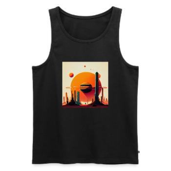 Colonization of Saturn - Men's Premium Organic Tank Top - black - Front - AI Model Male 178 light (178cm)