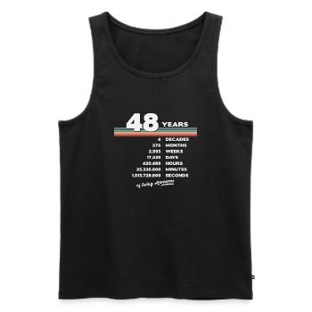 48ème Anniversaire Millésime 48 ans Rétro 576 - Débardeur bio Premium Homme - noir - Devant - Michal (187cm)