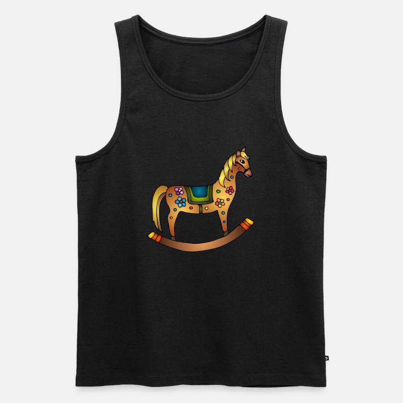 Pferd - Männer Premium Bio Tank Top - Schwarz