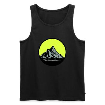 Mountains - Männer Premium Bio Tank Top - Schwarz - Vorne - AI Model Male 178 light (178cm)