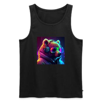 Cool Gaming Bear - Men's Premium Organic Tank Top - black - Front - AI Model Male 178 light (178cm)