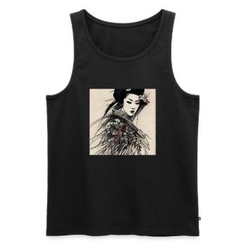 Geisha - Männer Premium Bio Tank Top - Schwarz - Vorne - Michal (187cm)