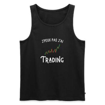 je peux pas j'ai trading - Débardeur bio Premium Homme - noir - Devant - Michal (187cm)