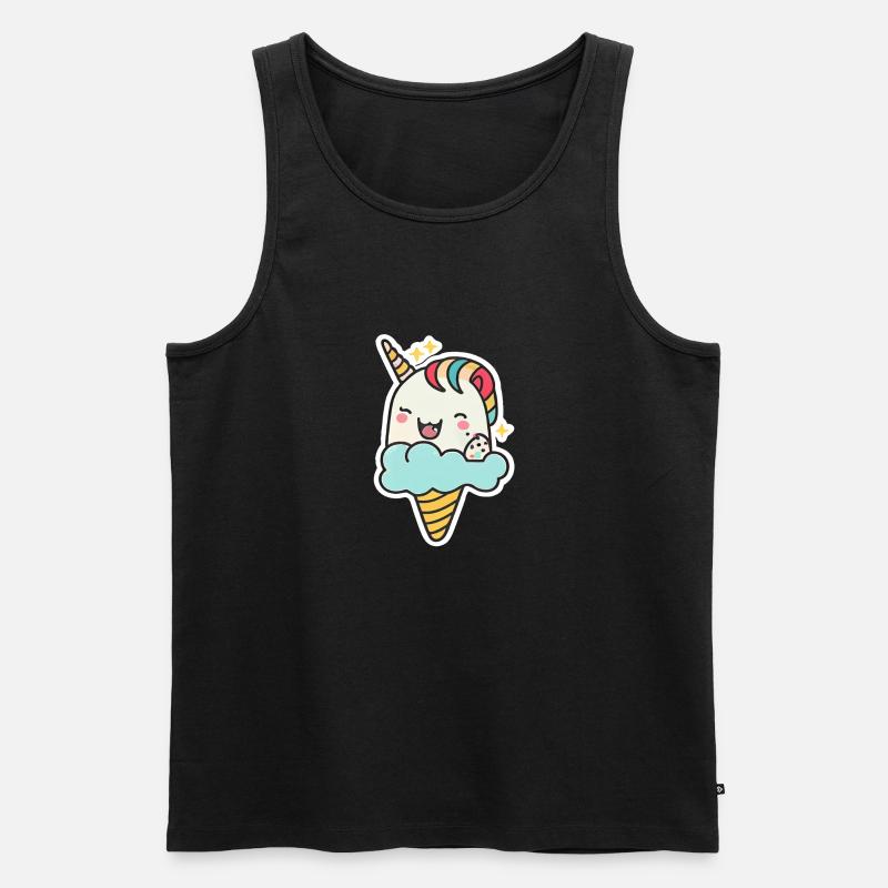 Einhorn-Eis-Freude - Männer Premium Bio Tank Top - Schwarz