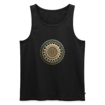 Persisches Blumenmandala - Männer Premium Bio Tank Top - Schwarz - Vorne - AI Model Male 178 light (178cm)