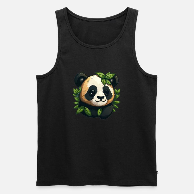 Panda - Männer Premium Bio Tank Top - Schwarz