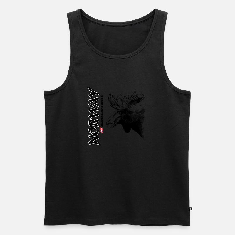Norwegen - Elch - Männer Premium Bio Tank Top - Schwarz