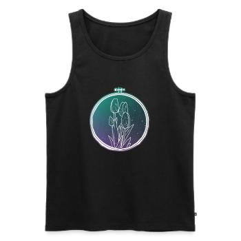 Tulips - Men's Premium Organic Tank Top - black - Front - AI Model Male 178 light (178cm)