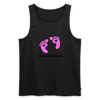 Wunschkind Mädchen - Männer Premium Bio Tank Top - Schwarz - Vorne - Michal (187cm)