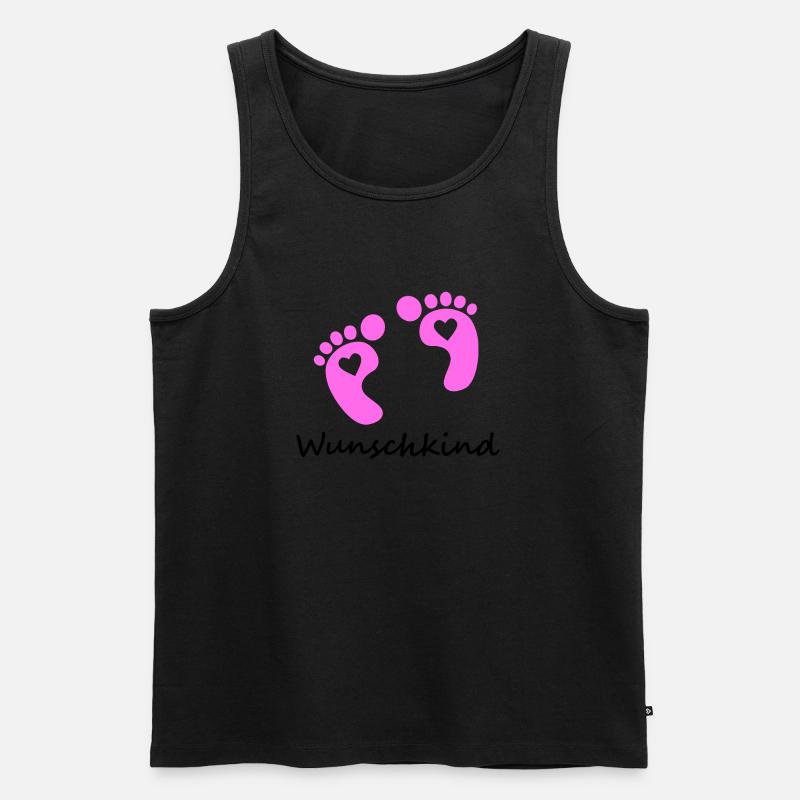 Wunschkind Mädchen - Männer Premium Bio Tank Top - Schwarz