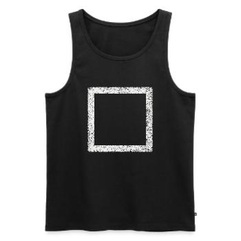 Cadre / Blanc - Débardeur bio Premium Homme - noir - Devant - AI Model Male 178 light (178cm)