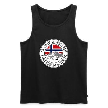 Norway Adventures - Norway Flag & Huskys - Männer Premium Bio Tank Top - Schwarz - Vorne - AI Model Male 178 light (178cm)