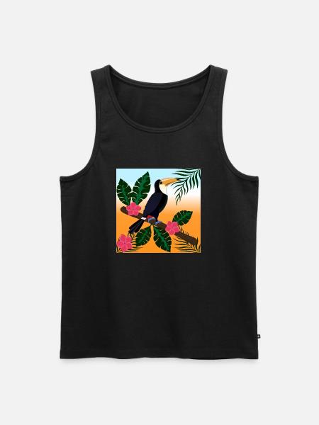 tropical paradise - Men's Premium Organic Tank Top - black