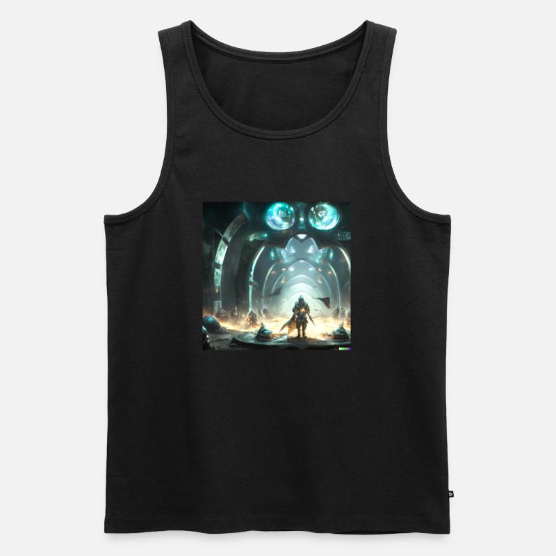 Sci-fi kampf digital art - Männer Premium Bio Tank Top - Schwarz