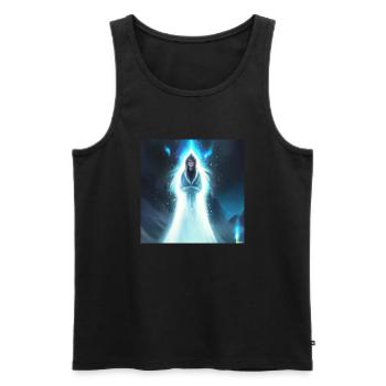 Art numérique Mystic Blue Spirit - Débardeur bio Premium Homme - noir - Devant - AI Model Male 178 light (178cm)