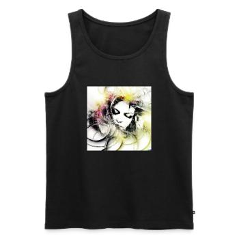 Mystical white ghost digital art - Men's Premium Organic Tank Top - black - Front - AI Model Male 178 light (178cm)