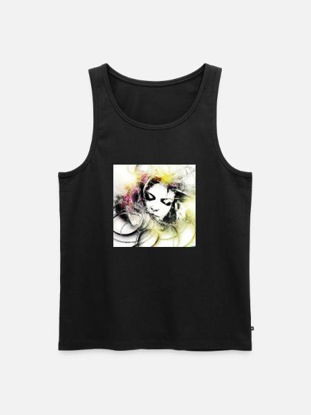 Mystical white ghost digital art - Men's Premium Organic Tank Top - black