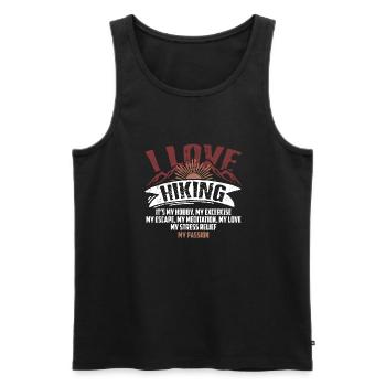 I Love Hiking My Passion Retro Hiker Wildlife - Männer Premium Bio Tank Top - Schwarz - Vorne - Michal (187cm)
