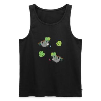 Faultiere - Männer Premium Bio Tank Top - Schwarz - Vorne - AI Model Male 178 light (178cm)